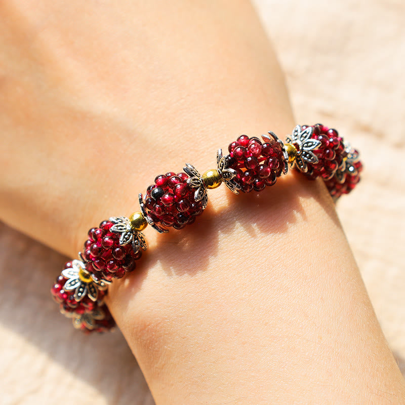 Natural Garnet Healing Bracelet 1.5cm Beads for Passion