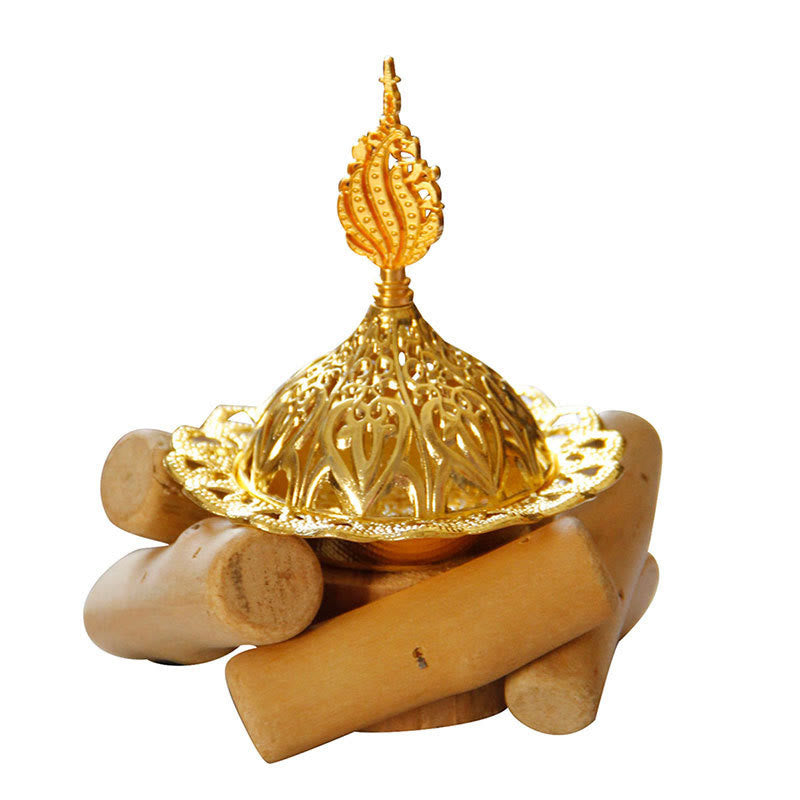 Gold Alloy Healing Mini Incense Burner for Meditation & Relaxation