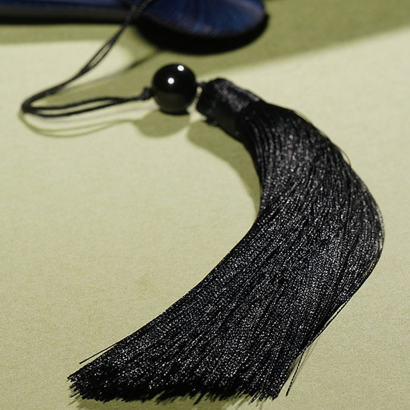 21cm Chinese Folding Fan | Bamboo & Polyester Flower Design