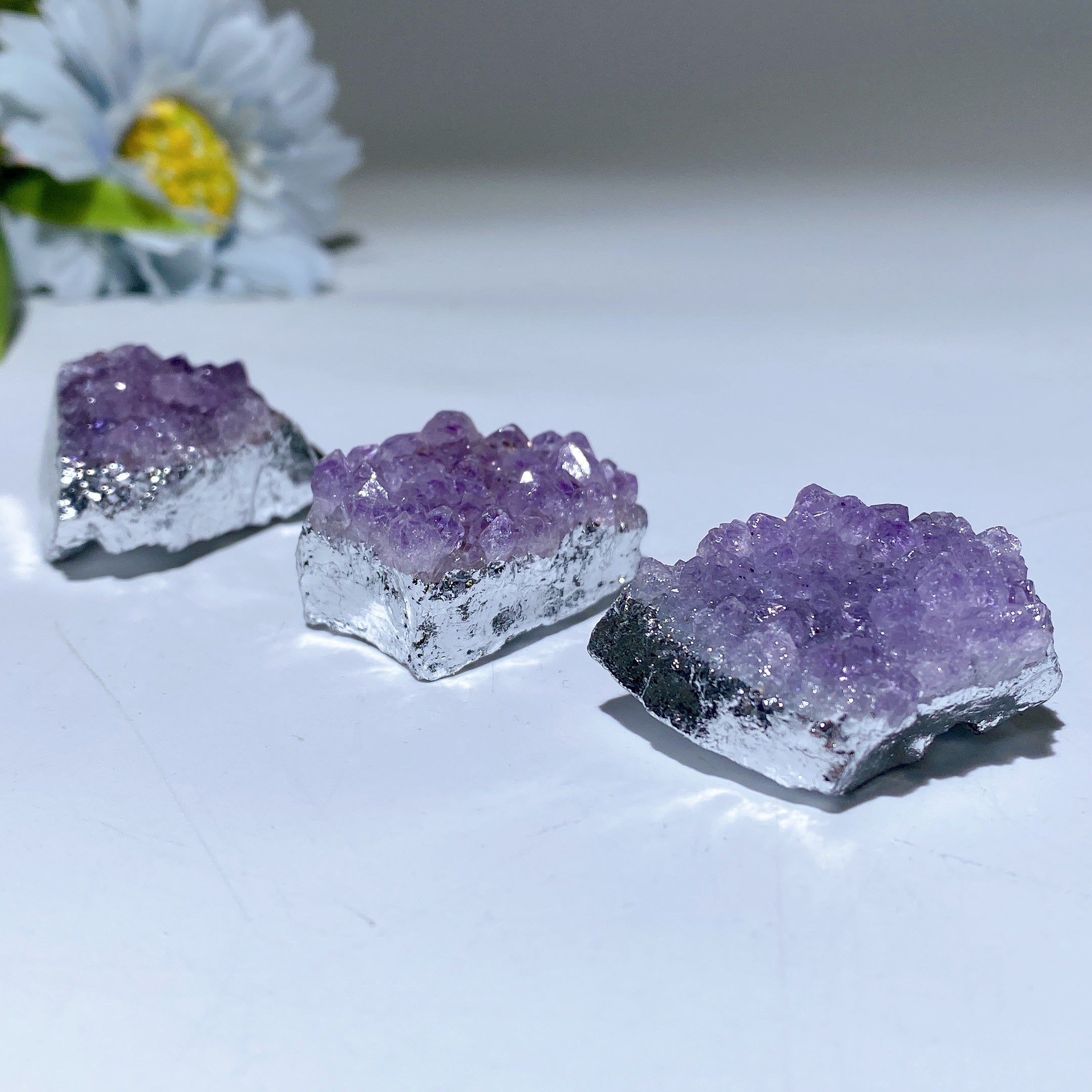 28-30mm Amethyst Cluster Pendant for Spiritual Healing