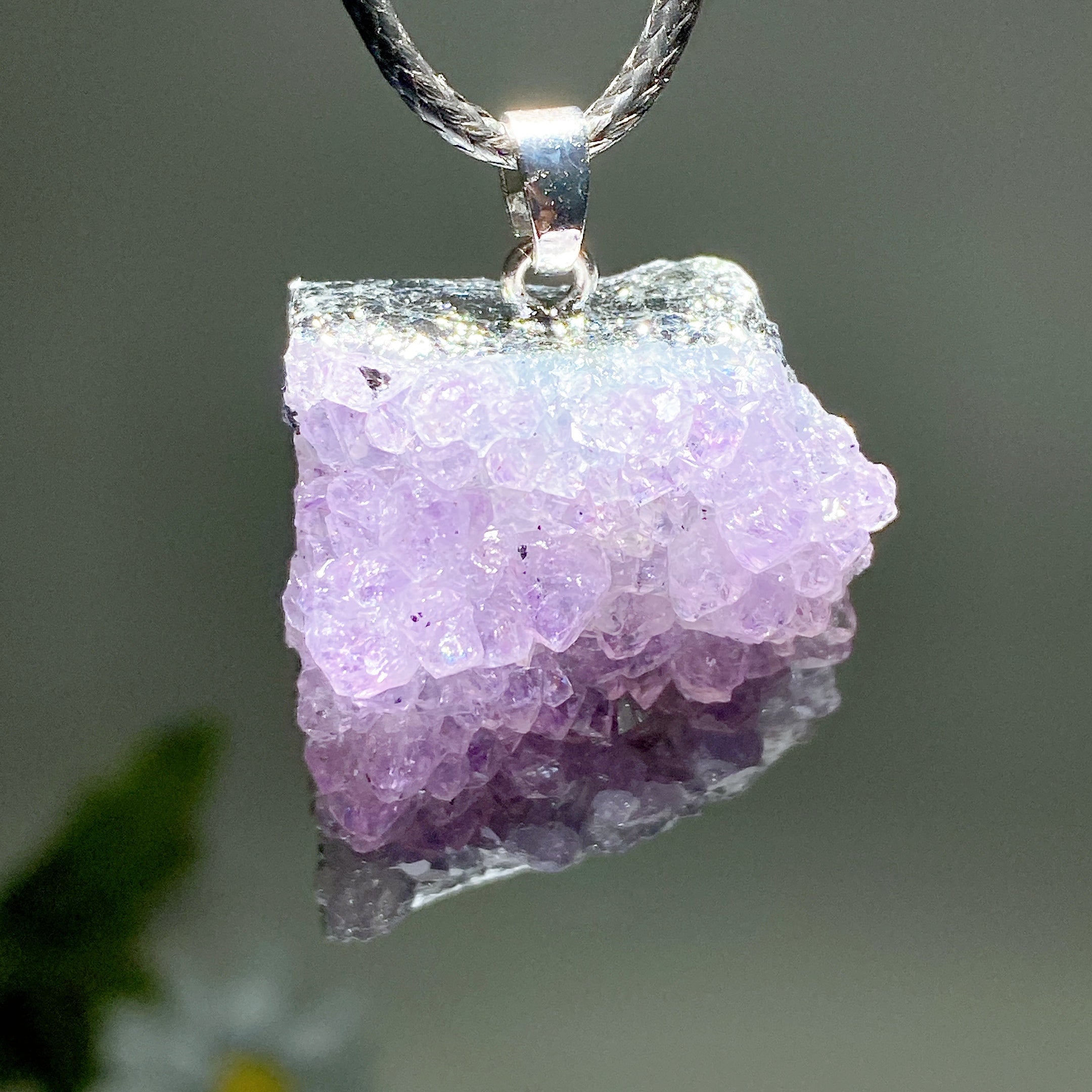 28-30mm Amethyst Cluster Pendant for Spiritual Healing