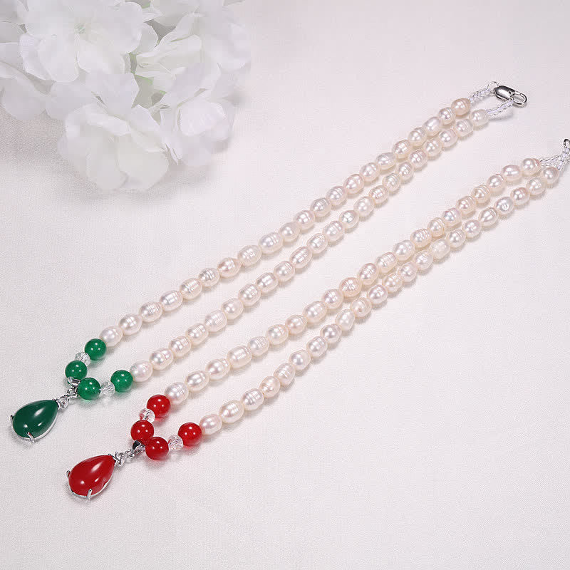 Pearl Waterdrop Necklace 44cm for Calm and Peace