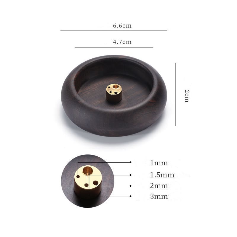 Mini Ebony Wood Meditation Incense Burner 6.6cm