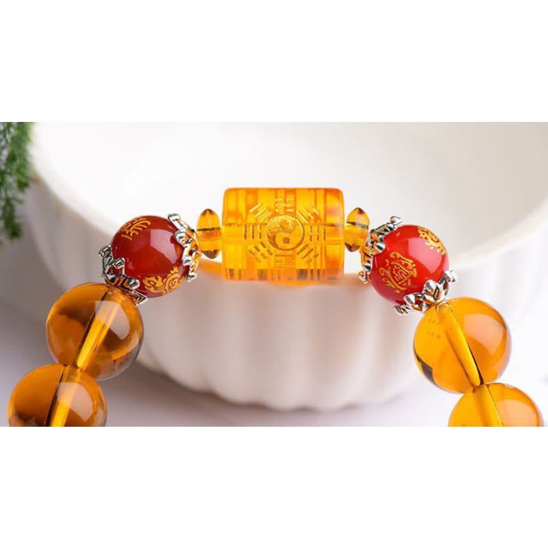 10mm Citrine Bracelet for Prosperity and Happiness