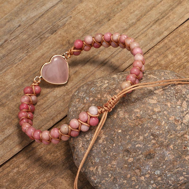 Rhodonite Heart Healing Bracelet | Love & Compassion Energy