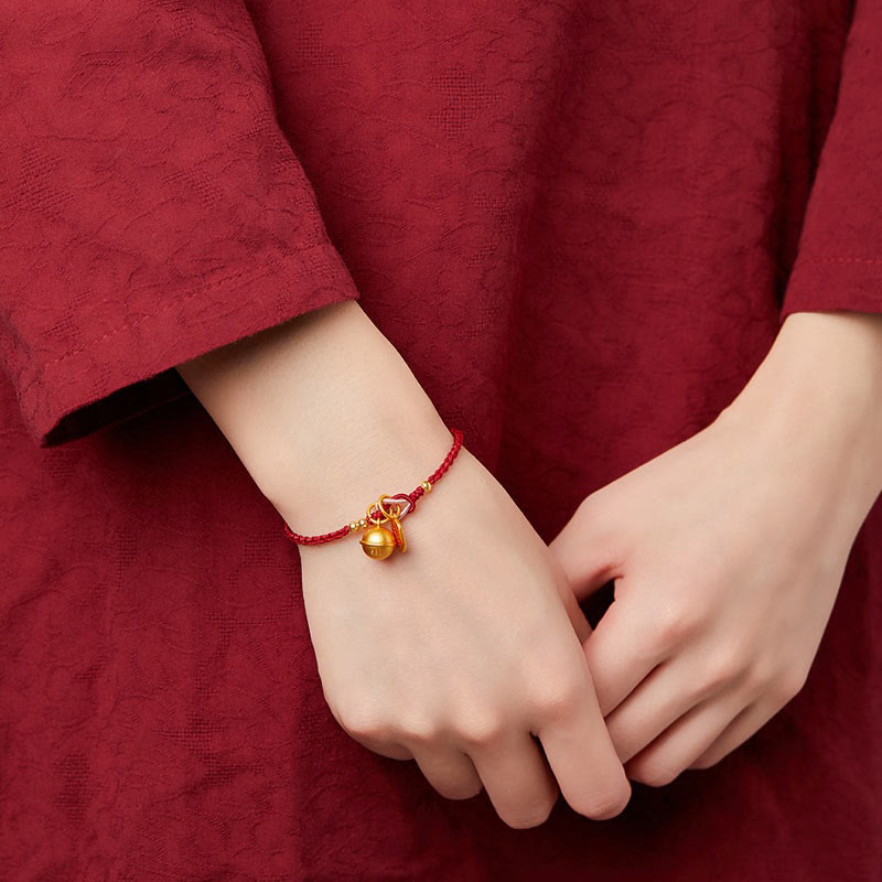Fu Character Red String Bracelet for Luck & Happiness