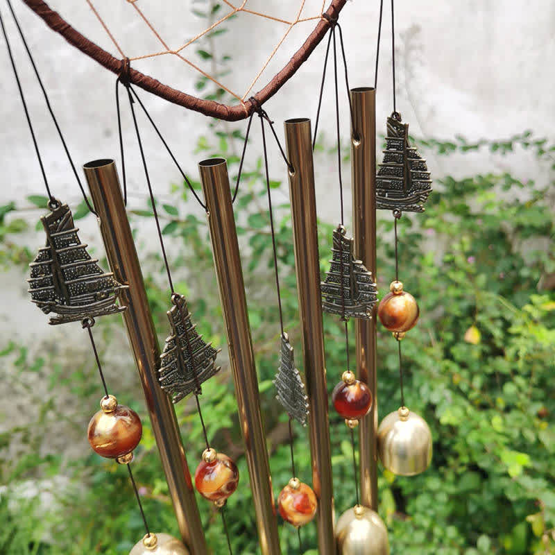 Copper Dream Catcher Wall Hanging | Elephant Chimes for Healing