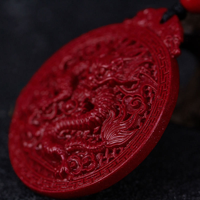 Year of the Dragon Cinnabar Protection Necklace Pendant