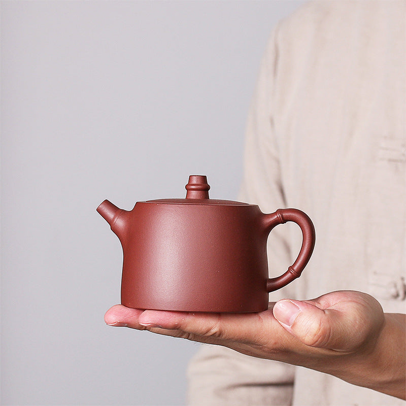 Handmade Purple Clay Bamboo Kung Fu Teapot 260ml