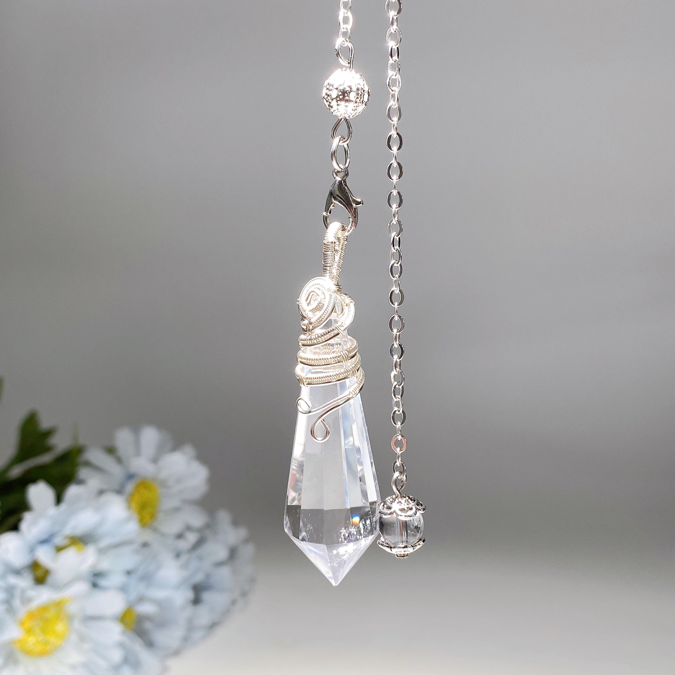 29cm Crystal Healing Pendulum for Energy Balancing