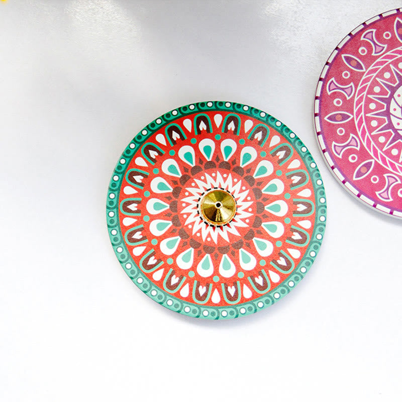 Colorful Pattern Ceramic Incense Stick Burner 10cm