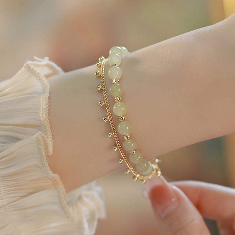 2 Layers Hetian Jade Bracelet for Luck & Prosperity