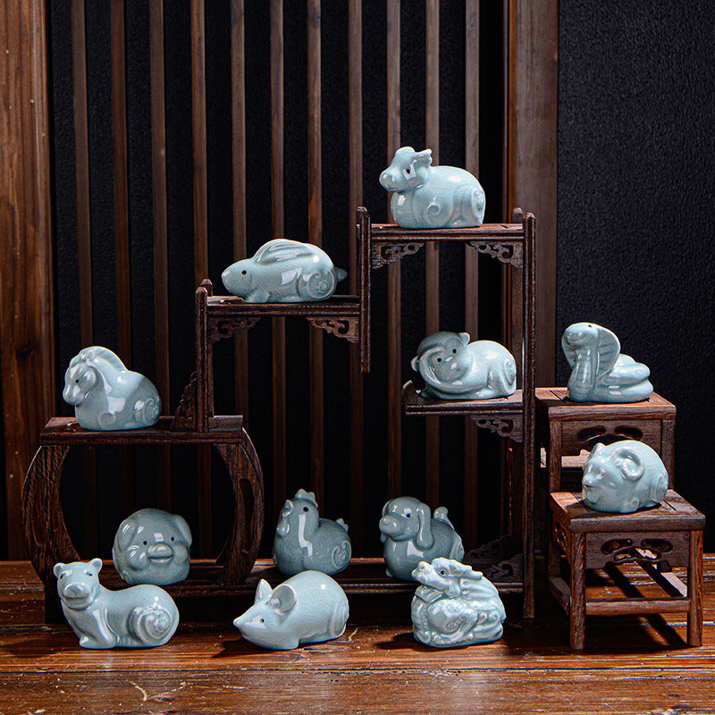 Chinese Zodiac Ceramic Tea Pet for Wealth & Prosperity