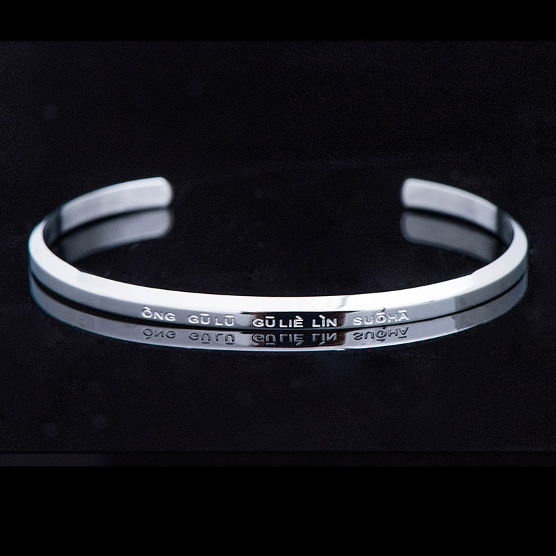 Six True Words Titanium Steel Om Mani Padme Hum Bracelet