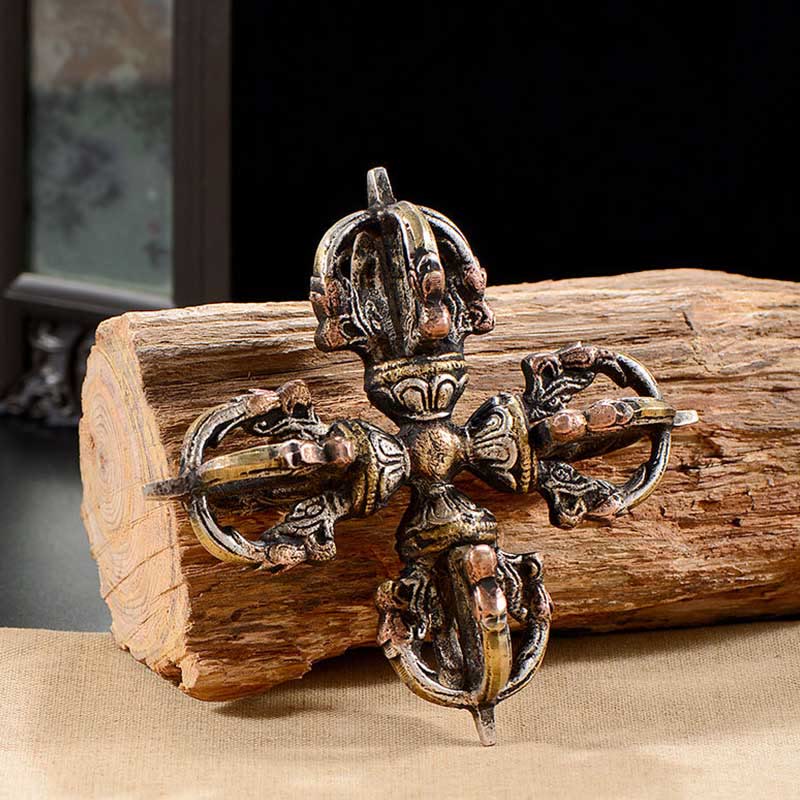 Handmade Copper & Iron Double Dorje Vajra for Meditation