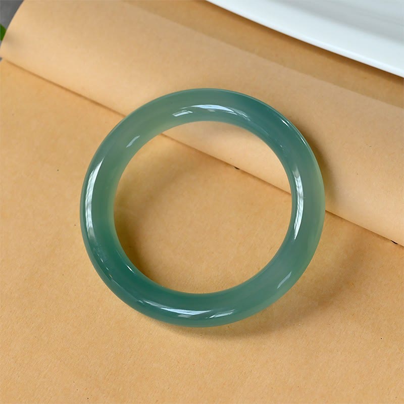 9mm Green Chalcedony Strength Bangle Bracelet