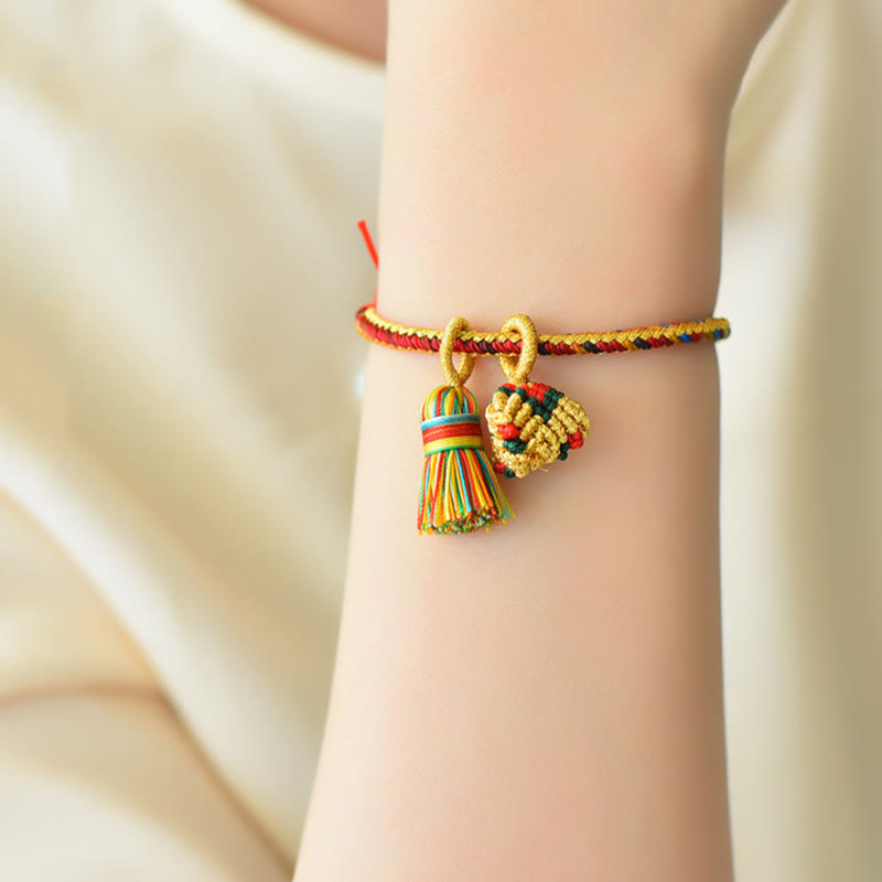 Unisex Colorful Red String Charm Bracelet for Luck & Protection