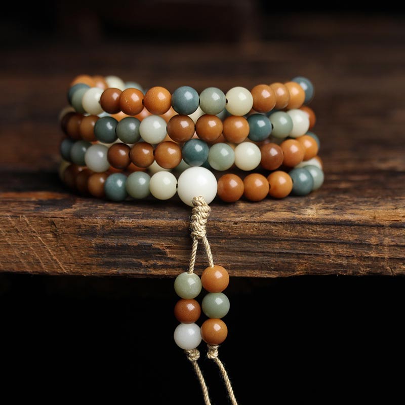 8mm Bodhi Seed Harmony Wisdom Mala Bracelet
