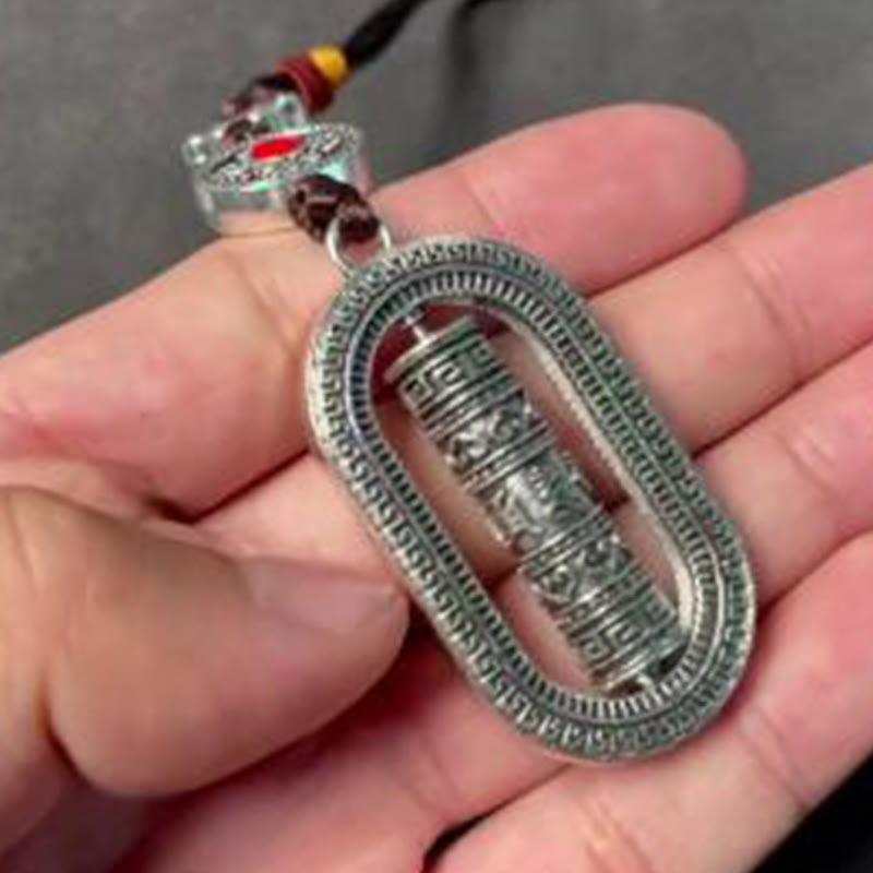 Rotatable Om Mani Padme Hum Prayer Wheel Car Decoration