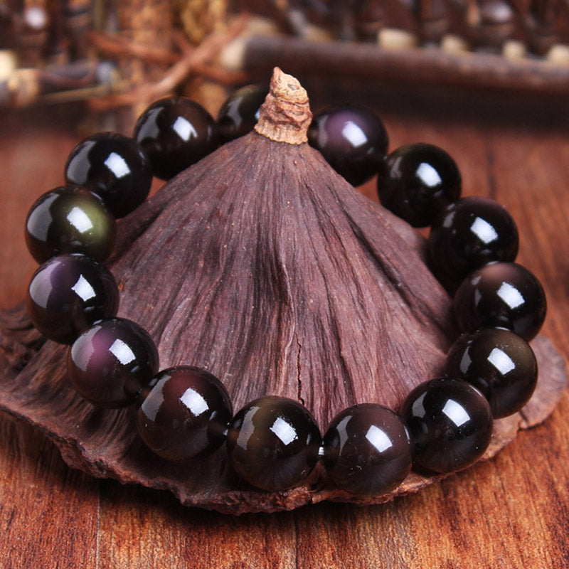 7mm Rainbow Obsidian Protection Bracelet