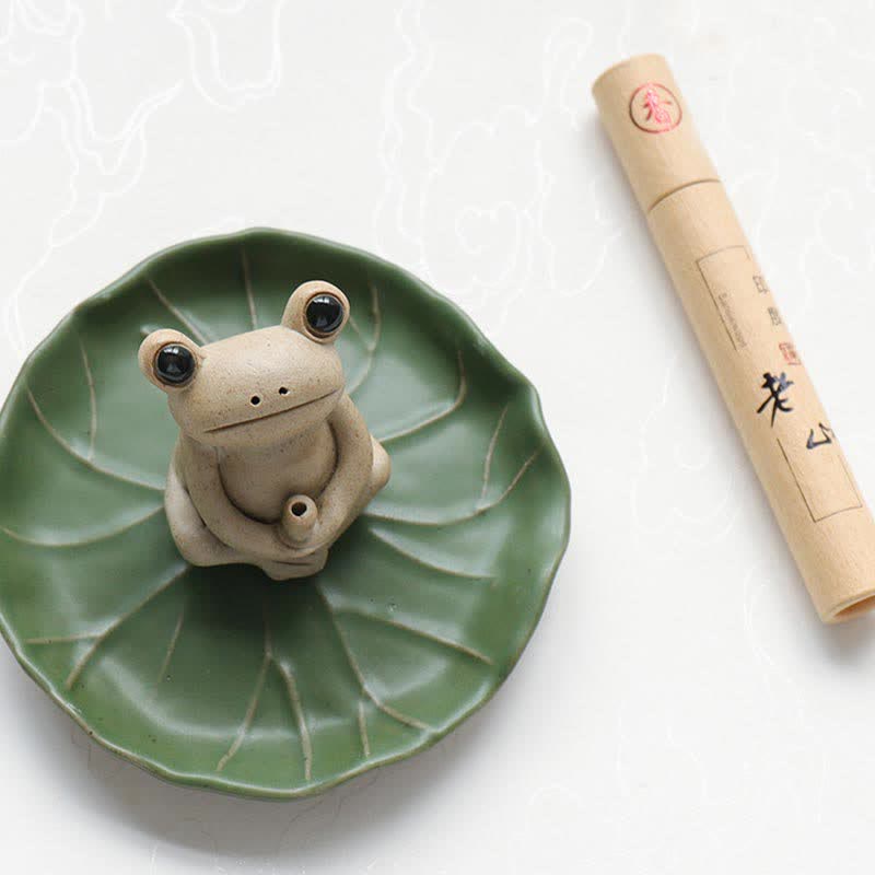 Handmade Ceramic Frog Incense Burner | Meditation Decor