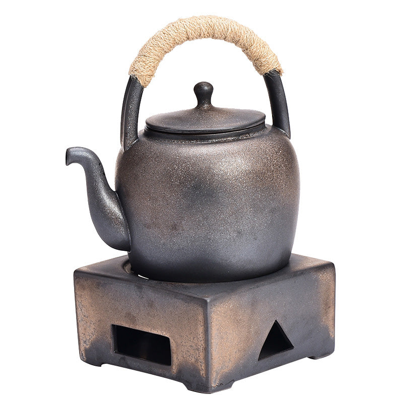 700ml Retro Brown Ceramic Gongfu Teapot with Base
