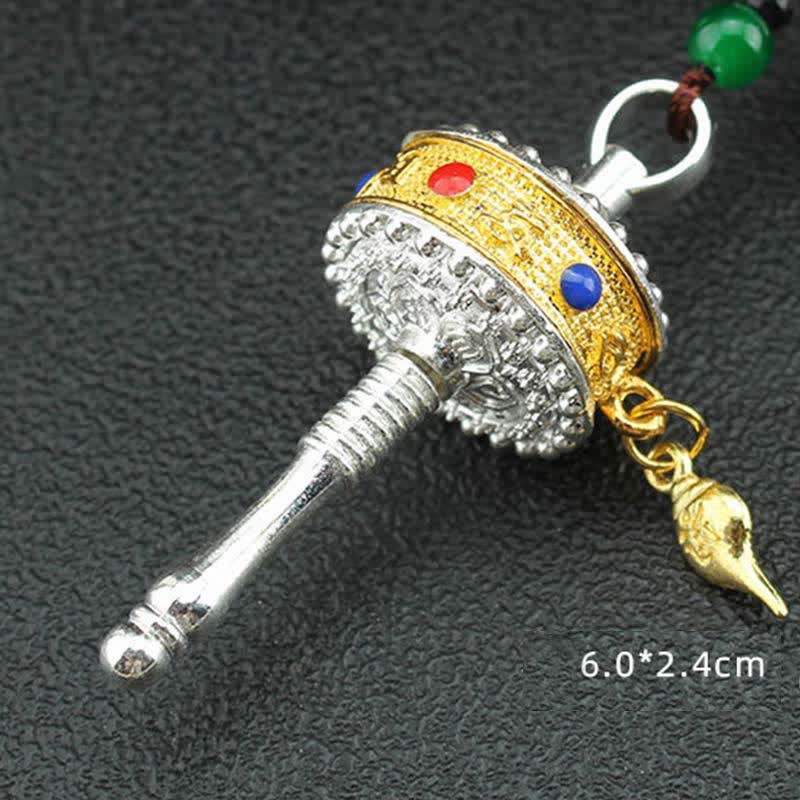 Om Mani Padme Hum Prayer Wheel Tassel Car Hanging