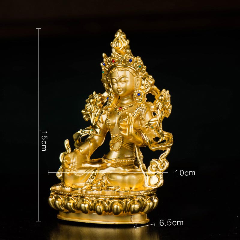 Gold Plated Bodhisattva White Tara Statue for Hope & Protection
