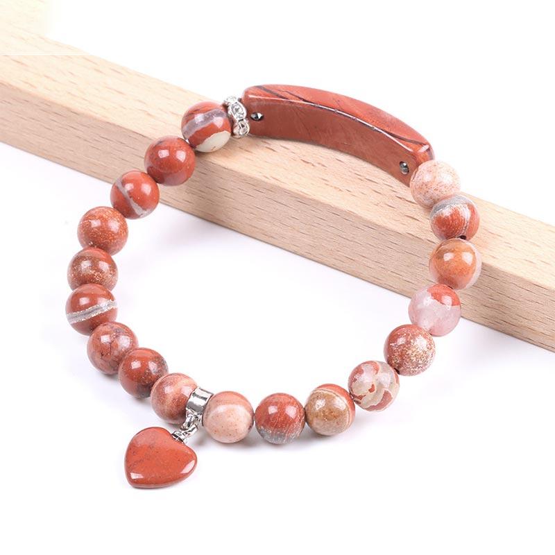 8mm Clear Quartz Love Heart Healing Bracelet for Balance
