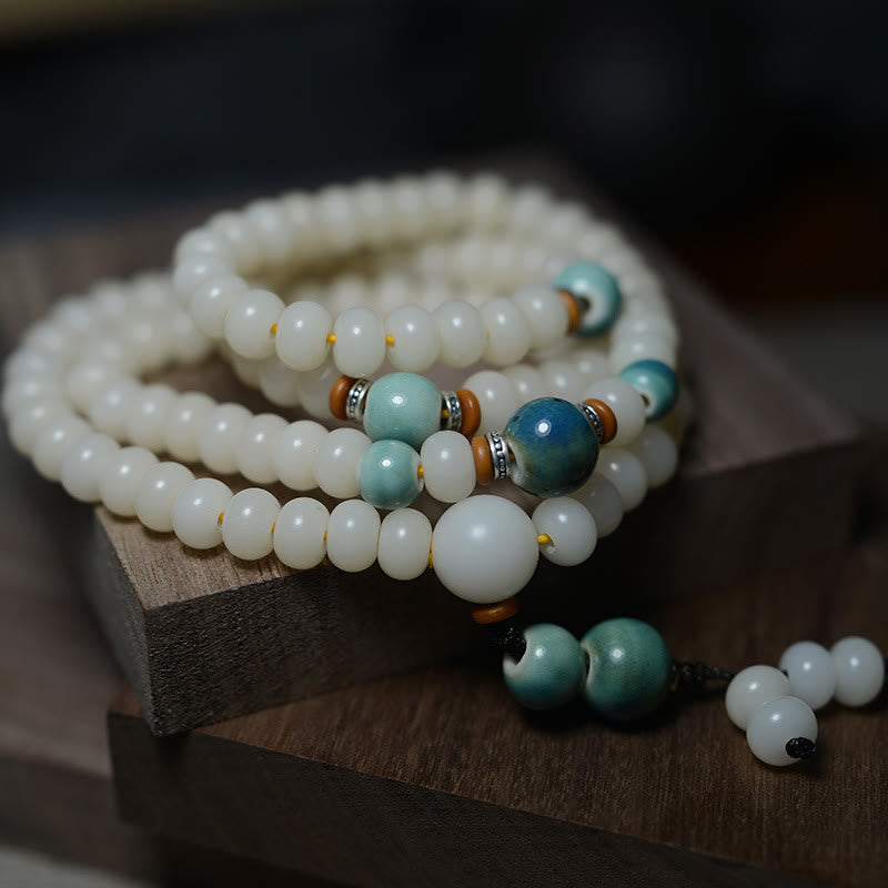 108 Bead Bodhi Seed Mala Bracelet for Calm & Protection