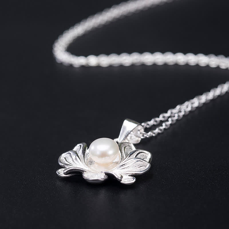 6mm Pearl Lotus Pendant Necklace – Wealth & Enlightenment