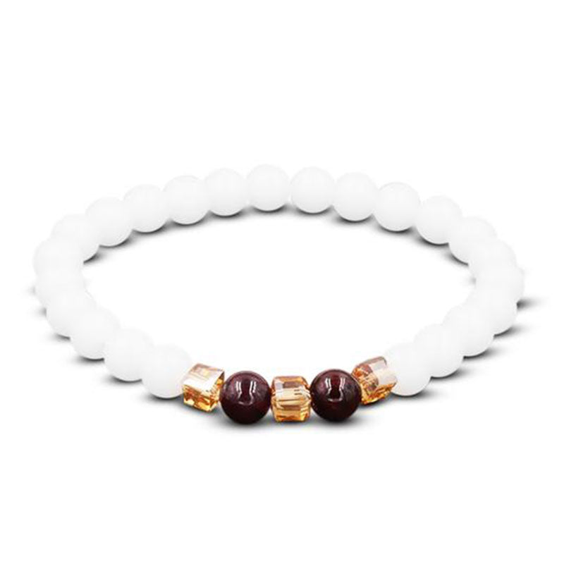 7mm White Jade Protection Bracelet for Luck and Clarity