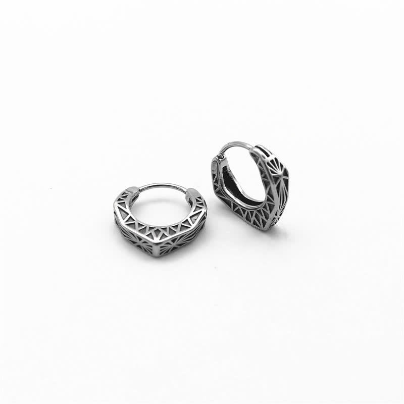 Titanium Steel Viking Hoop Balance Earrings