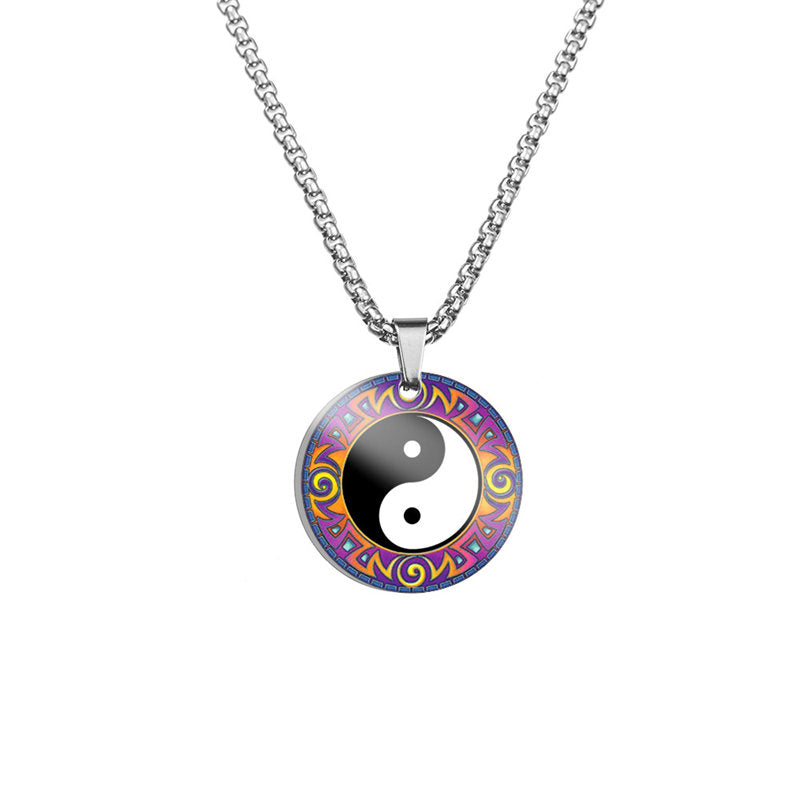Titanium Steel Yin Yang Koi Fish Harmony Necklace