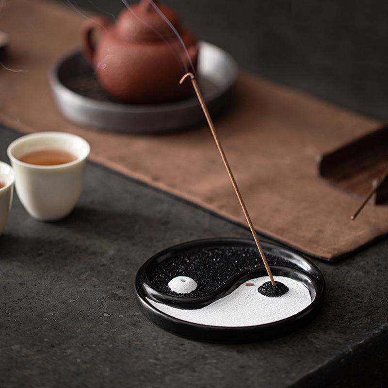 Yin Yang Ceramic Incense Holder for Zen Balance and Peace