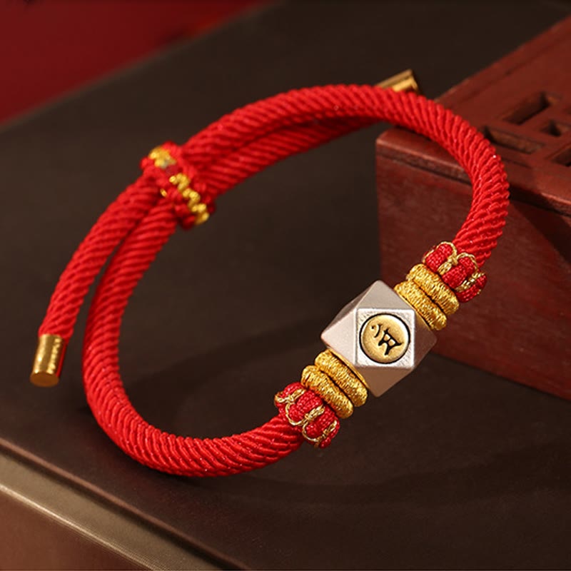 Chinese Zodiac Kids Bracelet | 999 Silver Red Rope Luck Strength