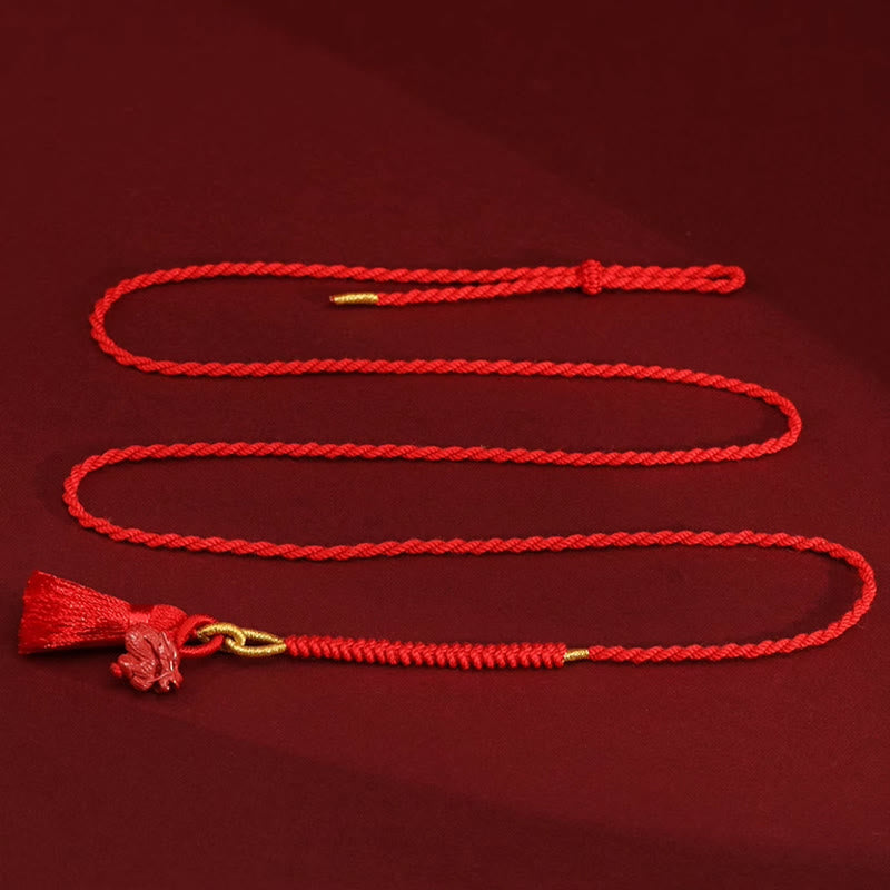 Cinnabar Dragon Protection Belly Chain Red String 2.5mm