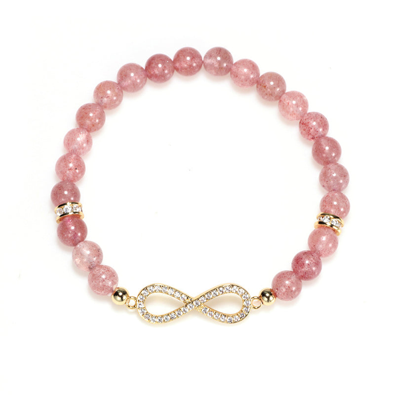 7mm Natural Strawberry Quartz Positivity Spiritual Bracelet