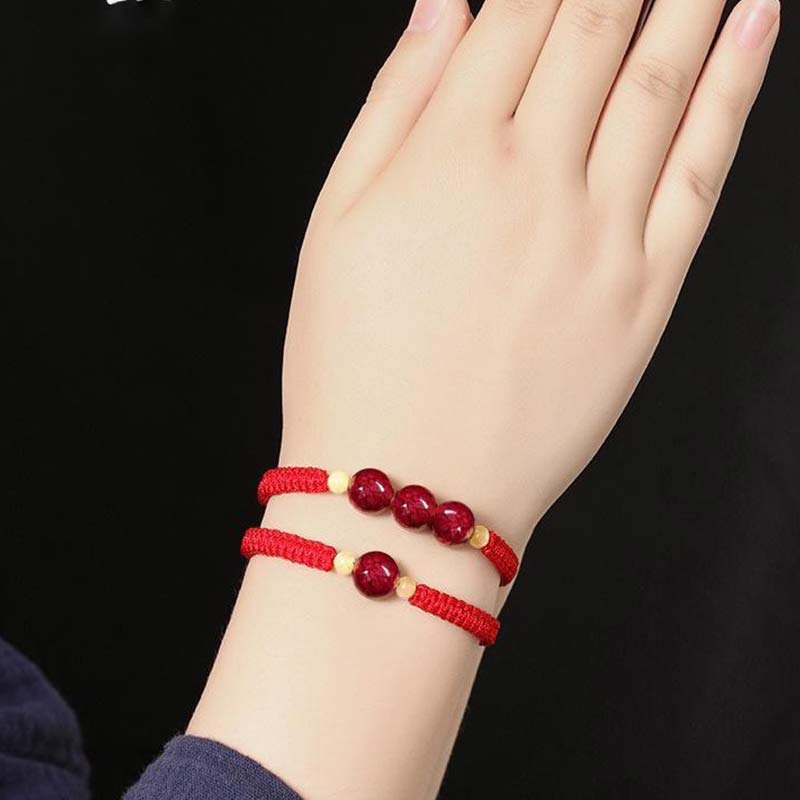 Cinnabar Bracelet for Kids | Red String Blessing Jewelry