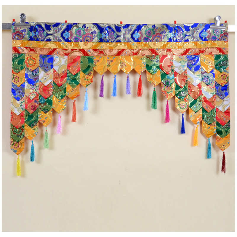 Tibetan Five Colors Prayer Altar Curtain Fabric 100x60cm