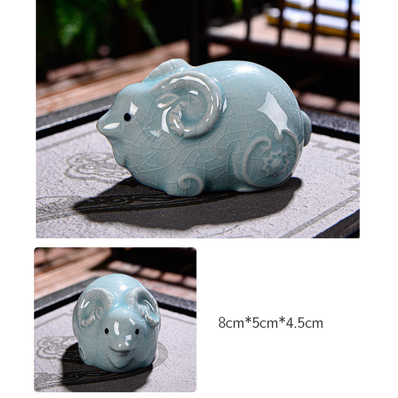 Chinese Zodiac Ceramic Tea Pet for Wealth & Prosperity