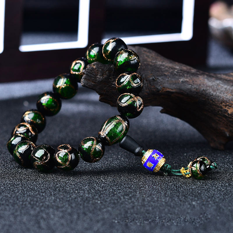 Tibetan Dragon Vein Agate Healing Bracelet 14mm