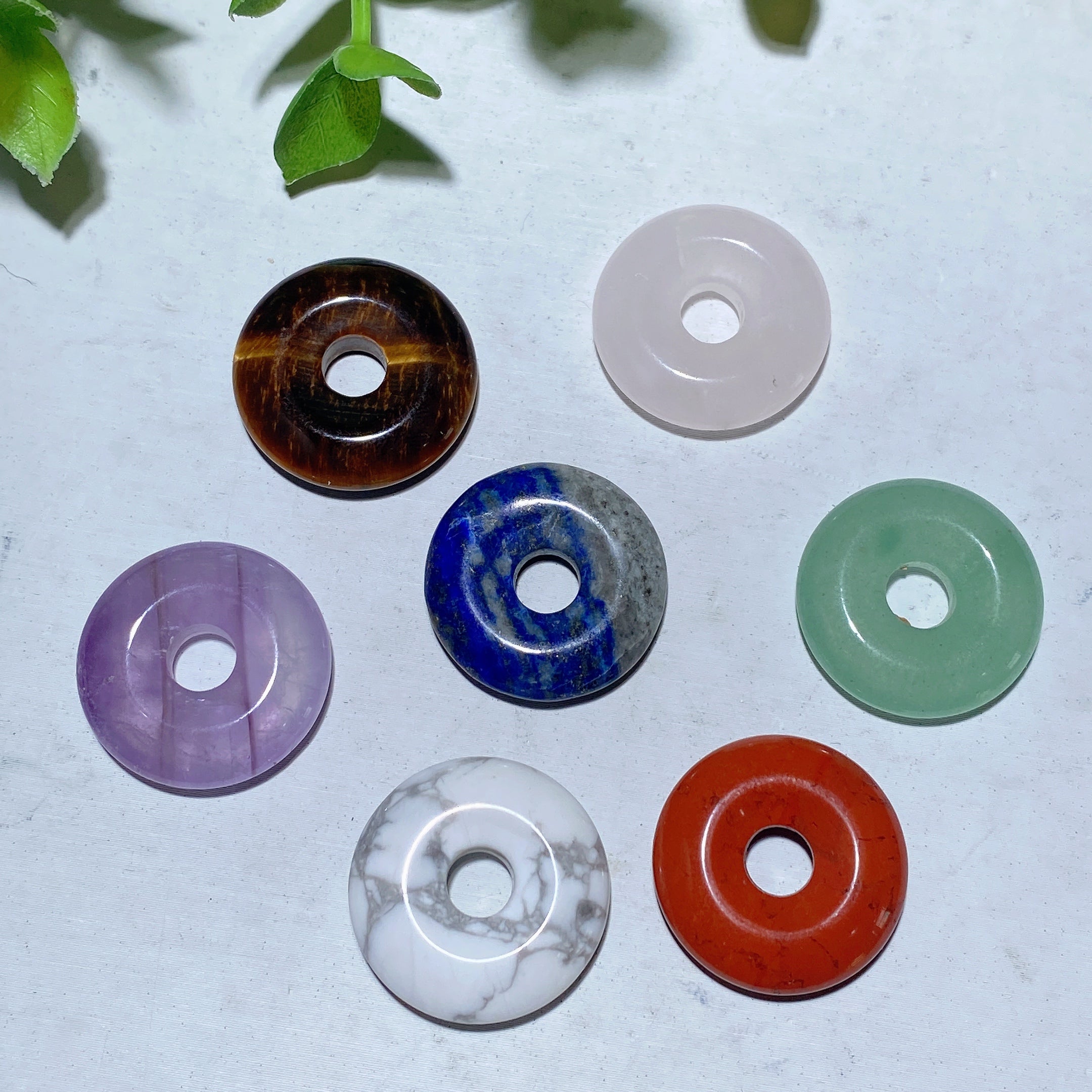 2cm Mixed Crystal Mini Donut Pendant Spiritual Necklace