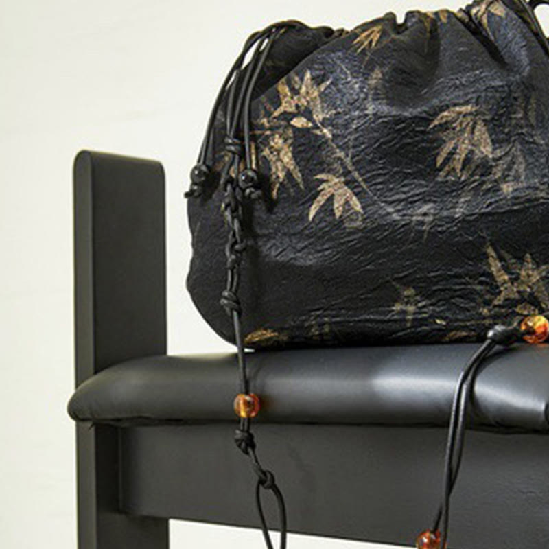 Acetate Yoga Bag with Bamboo Leaves Pattern | Lightweight & Eco-Friendly
