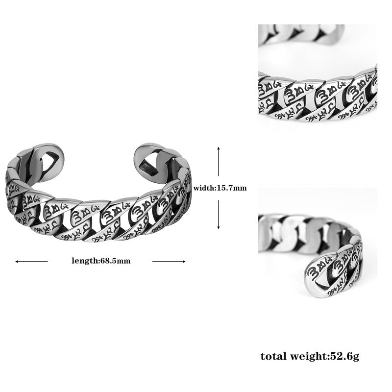 Om Mani Padme Hum Titanium Steel Handcrafted Peace Bracelet