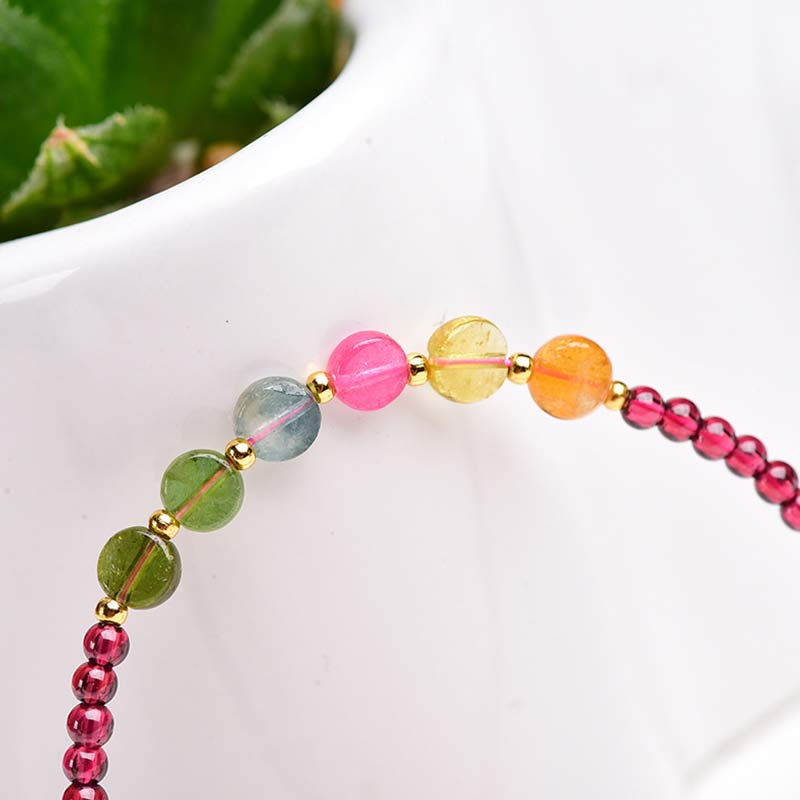 Garnet Tourmaline Protection Bracelet Anklet for Balance