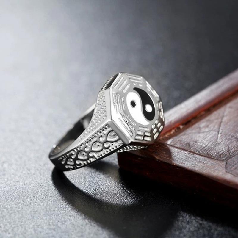 Unisex Copper Yin Yang Luck Ring for Balance & Harmony