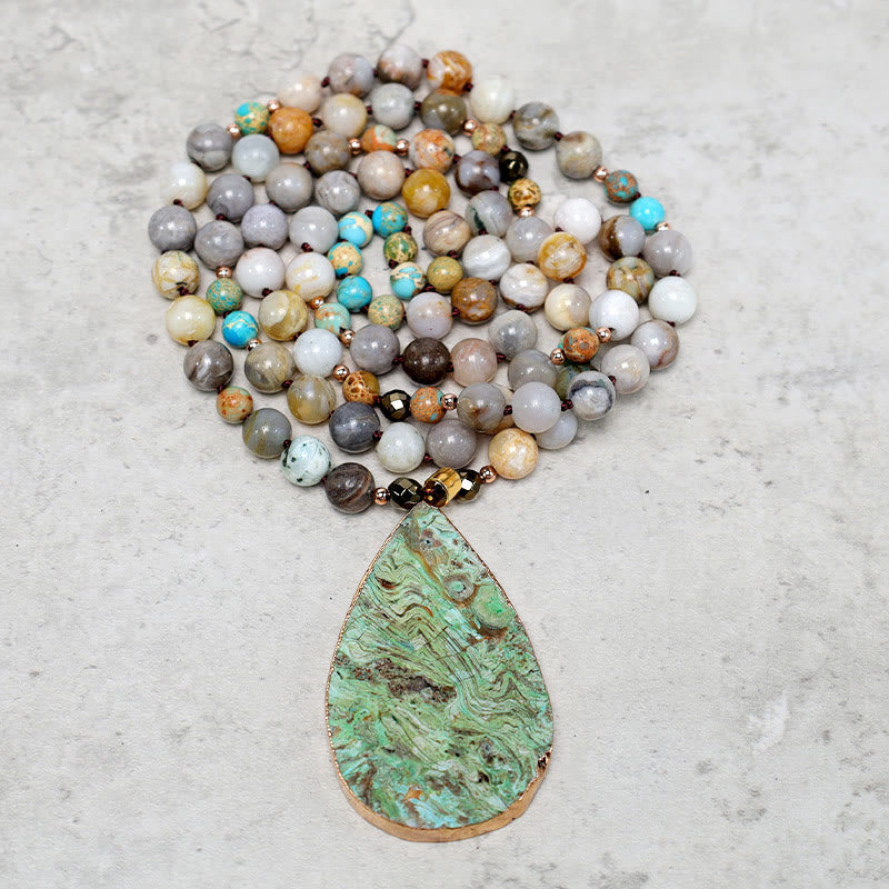 33.5 Inch Picasso Jasper Healing Necklace | Agate Jewelry