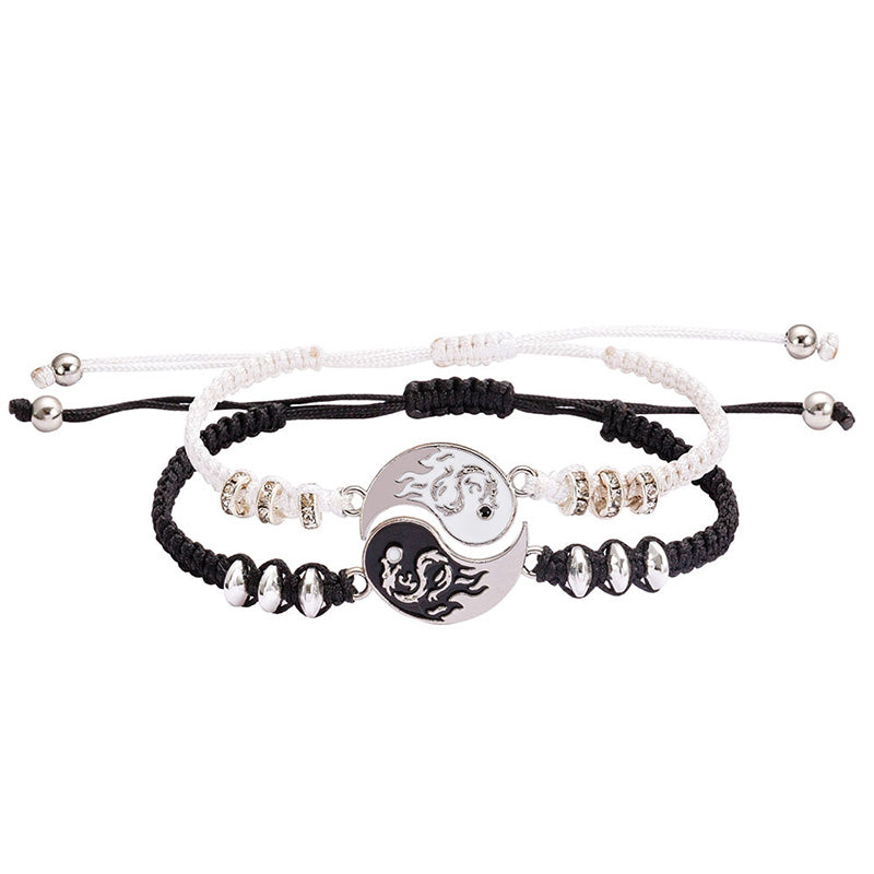 Unisex Yin Yang Dragon Couple Bracelet | Balance & Power