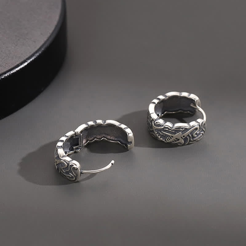 Fish Bone Pattern Copper Spiritual Earrings for Wealth & Luck